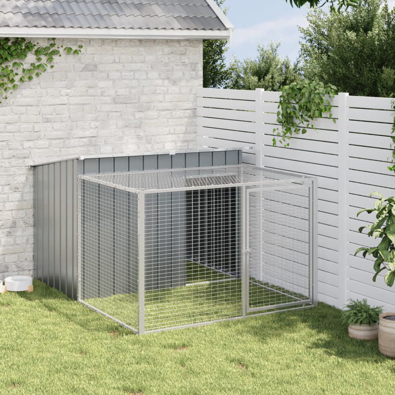 Charyl Galvanised Steel Dog House, 110cm H x 194cm W x 153cm D