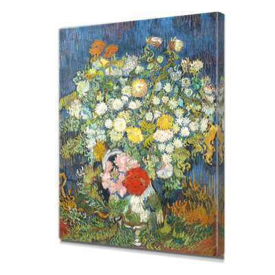 Bouquet de fleurs dans un vase, Vincent Van Gogh, reproduction d'art, impression sur toile, impression sur toile