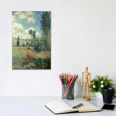 Chemin à travers les coquelicots, île Saint-Martin, Vetheuil, 1880 - Giclée sur toile tendue avec châssis