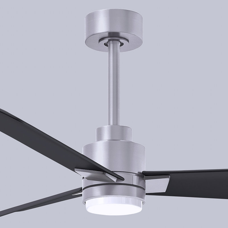 Ventilateur de plafond Alessandra, Nickel brossé, 42", Noir mat