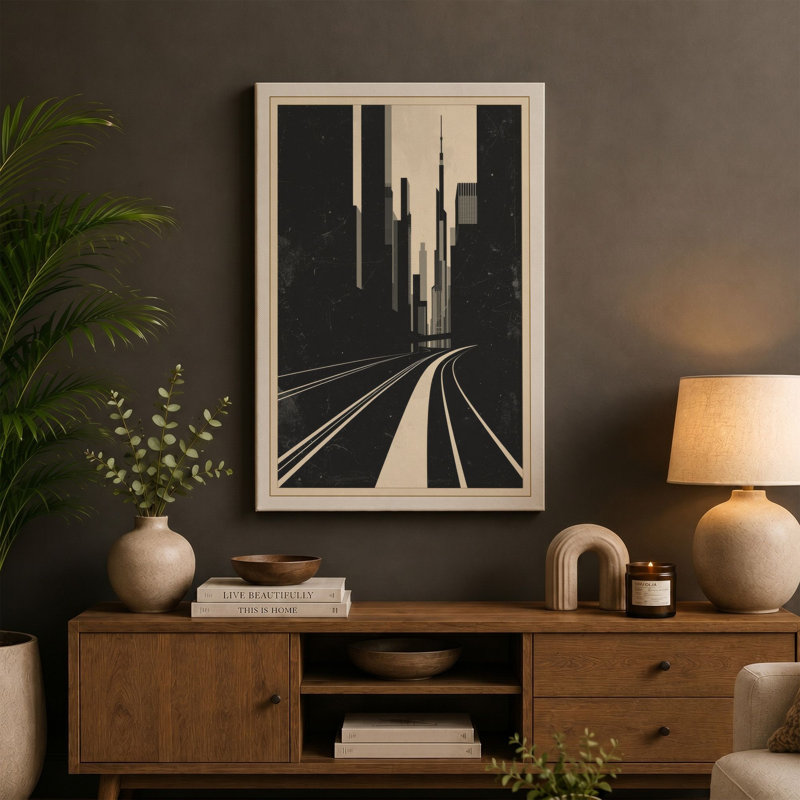Urban Convergence Industrial - Wrapped Canvas, 18x12 - 45.7 x 30.5 cm, Ochre Border