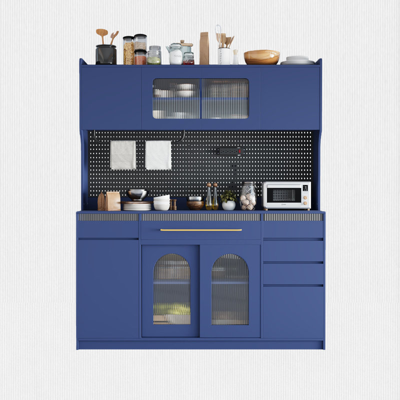 63"W x 75"H Kitchen Pantry, Navy Blue