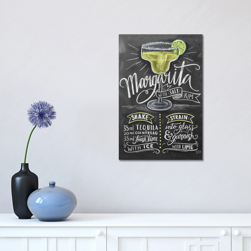 Margarita Recipe - Print on Canvas, Wrapped Canvas, 45.72cm H x 30.48cm W x 1.91cm D