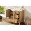 Meuble-lavabo en bois 36 po avec cadre en bois, 2 portes à fermeture douce, 4 tiroirs à fermeture douce, tablette réglable, armoire de rangement moderne