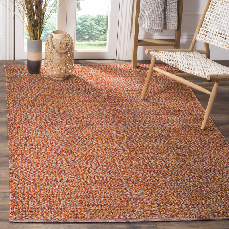 Tapis abstrait en coton tissé à la main Figuig, Rectangle de 5 pi x 8 pi