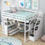 Lit mezzanine multifonctionnel avec bureau, tablettes, tiroirs et escalier de rangement-1096378659-1096378660