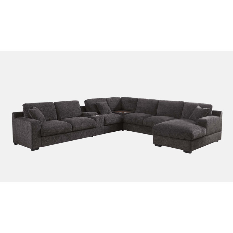 141.5'' Chenille Sofa, Gray Chenille