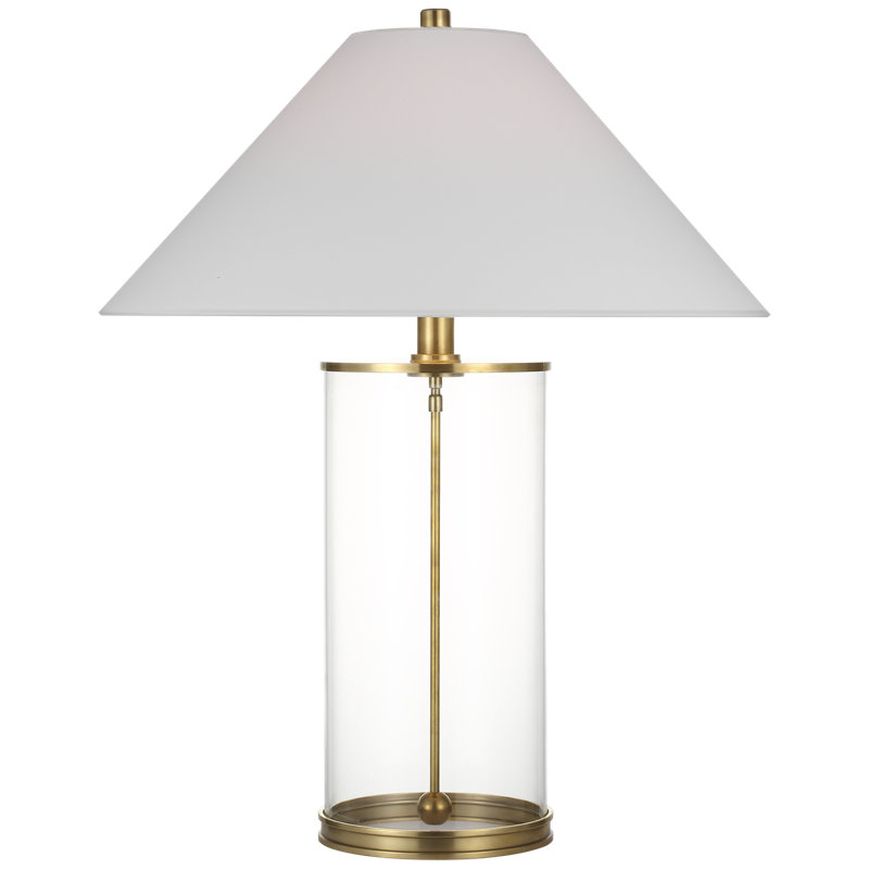 Ralph Lauren Modern Cordless Table Lamp in Natural Brass with Linen Shade