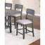 Gris classique de 2 chaises hautes de salle à manger en tissu à dossier pour une pièce élégante et fonctionnelle-699155364