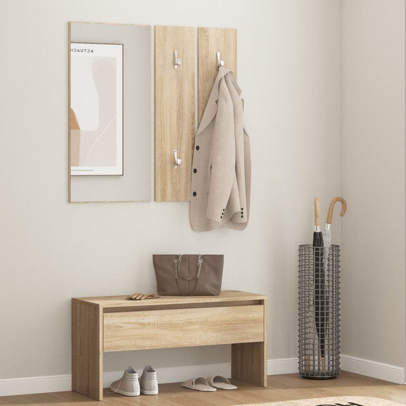Ivens vidaXL Hallway Furniture Set Engineered Wood, Oak