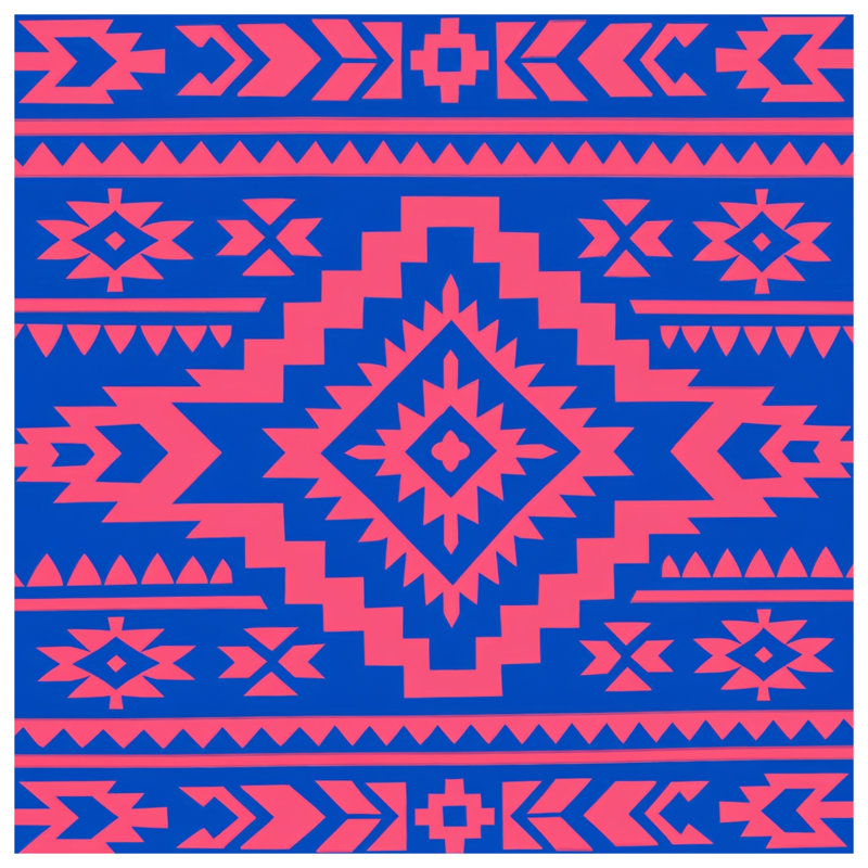 Couvertures à motif aztèque rose et bleu, L 50 po x H 60 po