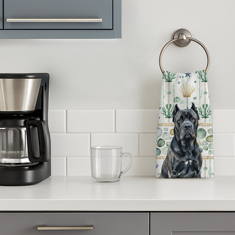 Cane Corso Coastal Sea Glass Kitchen Towel, Cane Corso
