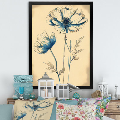Fleur indigo en fleurs IV - art mural sur toile florale