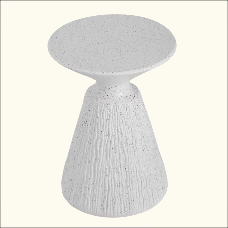 Outdoor Marble Retro Speckled Textured All-Weather MGO Side Table – Indoor End Table For Home, Office, Living Room & Patio Decor