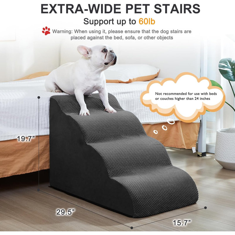 Escalier pour animal 4 marches Emyri, Gris
