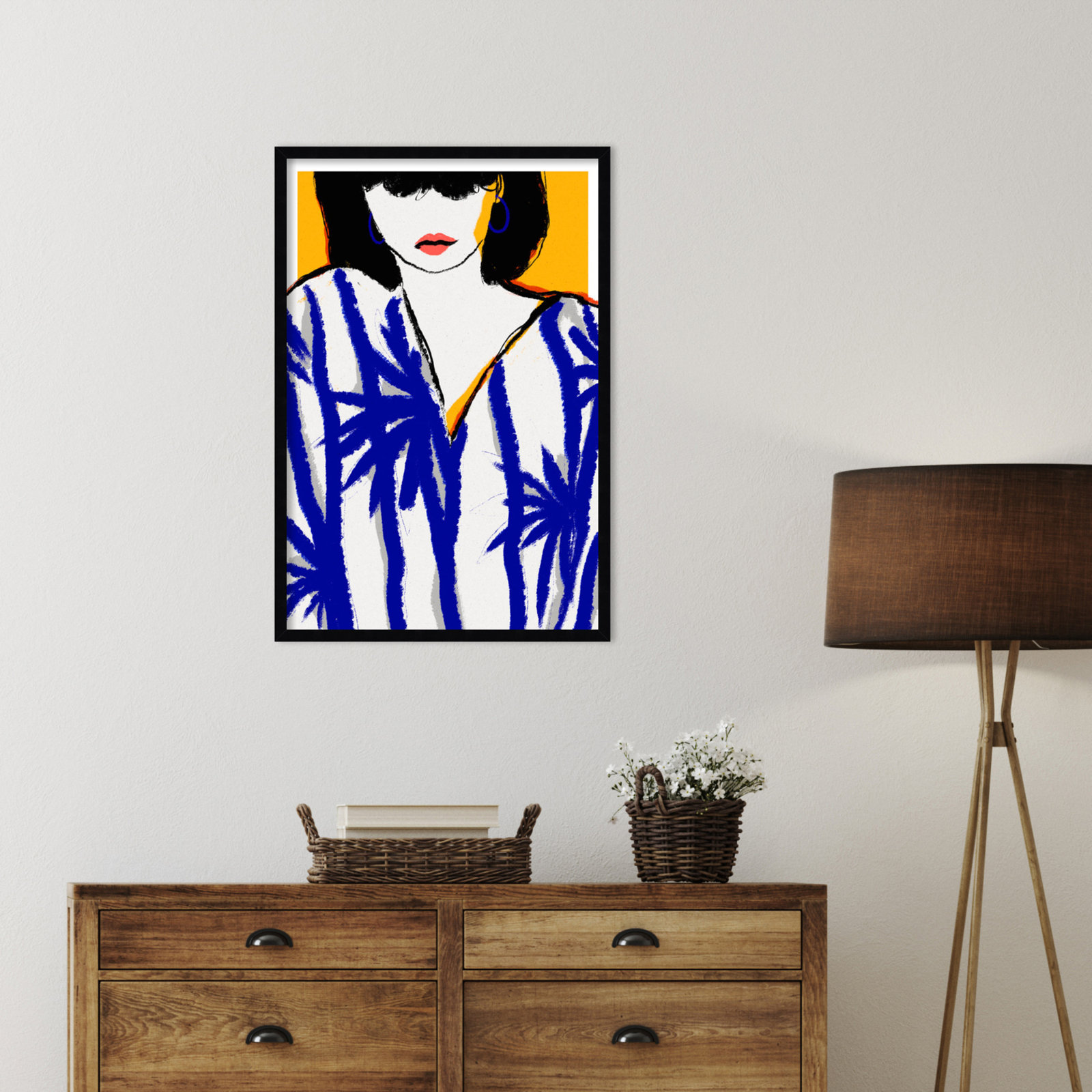Summer Memories by Treechild  Wood Framed Wall Art Print, 33" H x 23" W, Black