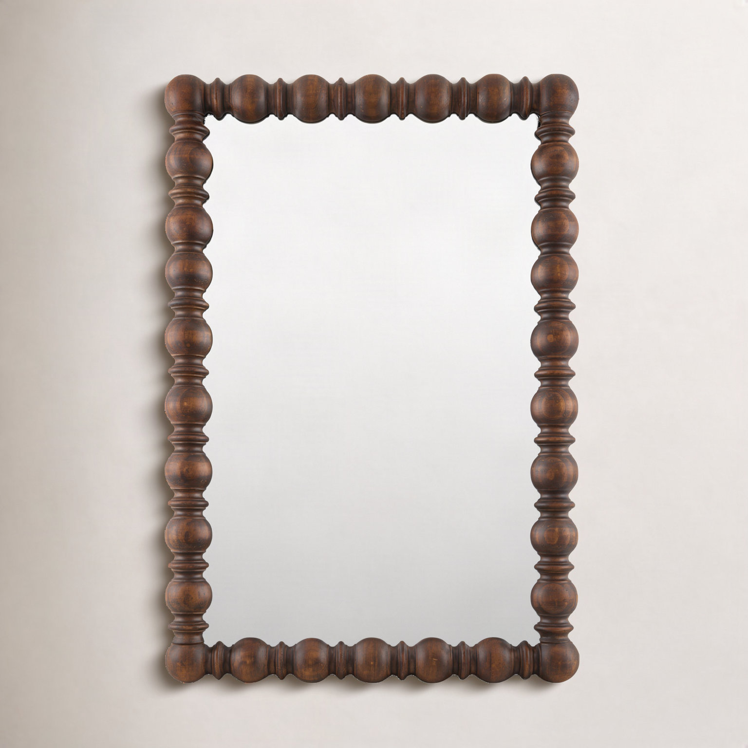 Pine Accent Mirror, 36" x 24", Dark Brown