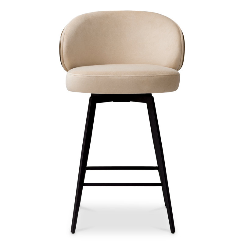 Swivel Upholstered Stool with Metal Frame, Sabino Beige, Counter Stool (26.77" Seat Height)