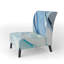 Fauteuil de chambre rembourré en velours Blue Silver Spring I - Modern Lake House