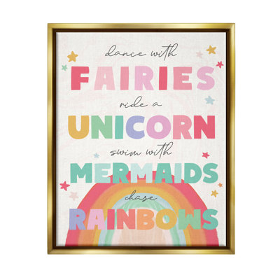 «Fairies Unicorns Mermaids And Rainbows», art fantaisiste sur toile par Daphne Polselli