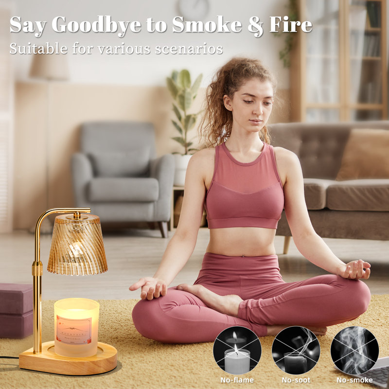 Candle Warmer Lamp with Timer Dimmer Adjustable Height for Home