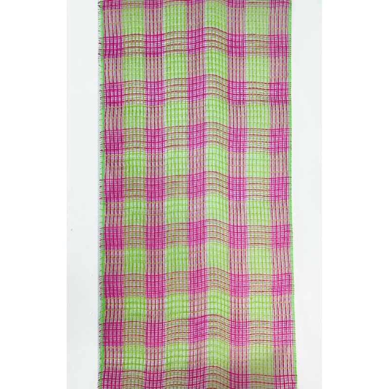 Ruban à carreaux, Rose/vert
