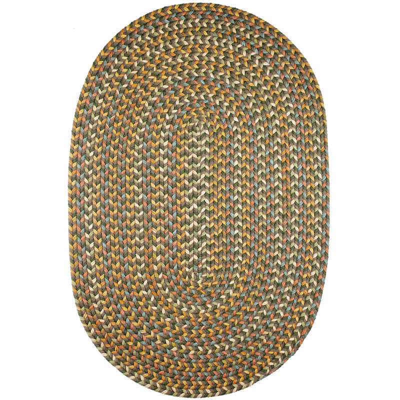 Tapis taupe foncé tressé à la main Jopling, Ovale 5 pi x 8 pi