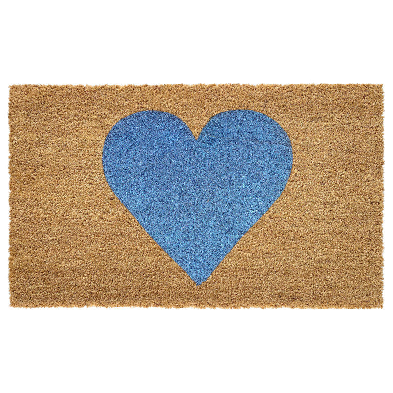 Tapis d'extérieur antidérapant Grandwood Heart, Naturel / bleu, L 24 po x L 48 po