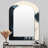 White And Black Silent Ridge - White Asymmetrical Mirror, Traditional Arch Decorative Wall Mirror, Printed Metal Art-40675911