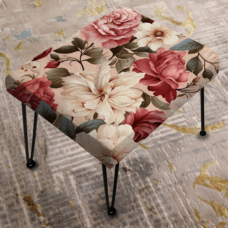 Vintage Roses Grace Victorian Pattern II - Floral Rectangle Ottoman