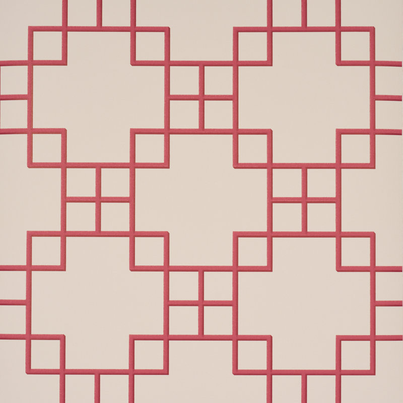 Papier peint treillis Georgette, Rouge