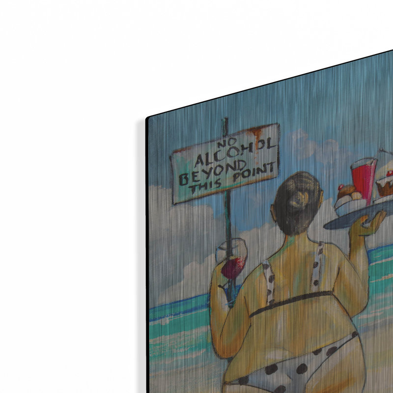 Art mural en métal Red Barrel Studio «No Al alcool Beyond This Point» par Ronald West, H 24 po x l 16 po