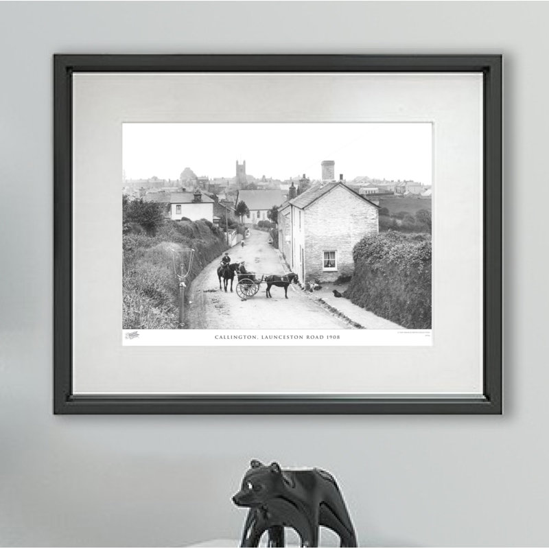 Callington, Launceston Road 1908 - Single Picture Frame Print on Wood, 45cm H x 60cm W x 2.3cm D