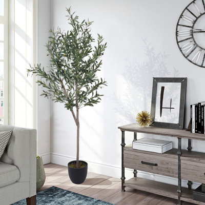 210cm Faux Olive Tree Tree in Freestanding