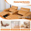 Canapé modulaire en cuir 3 pièces avec 2 porte-gobelets, canapé modulaire confortable pour le salon-1278713281