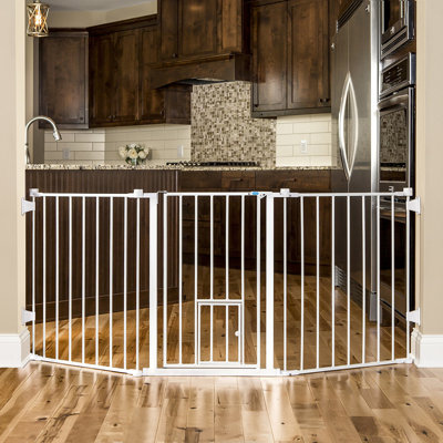 Metal Pressure Mounted Pet Gate With Door