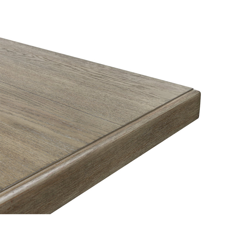 Weathered Gray and Antiqued White Extendable Wood Dining Table