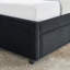 Structure de lit double capitonnée pleine grandeur avec deux tiroirs, structure de canapé-lit avec dossier confortable et accoudoirs, velours, noir (79,5 po x 58 po x 25 po)