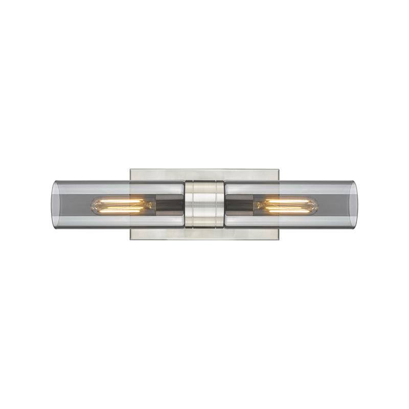 Amalle - 2 Light 8" Wall-mounted Bath Vanity Light, Clear, Oiled Brass, 3" H x 18" W x 3.88" D