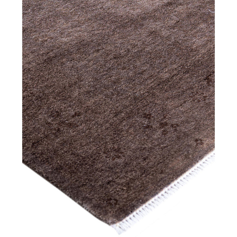 Overdyed Hand-Knotted Wool Modern-Contemporary Brown Runner 2' 7" x 10' 2"