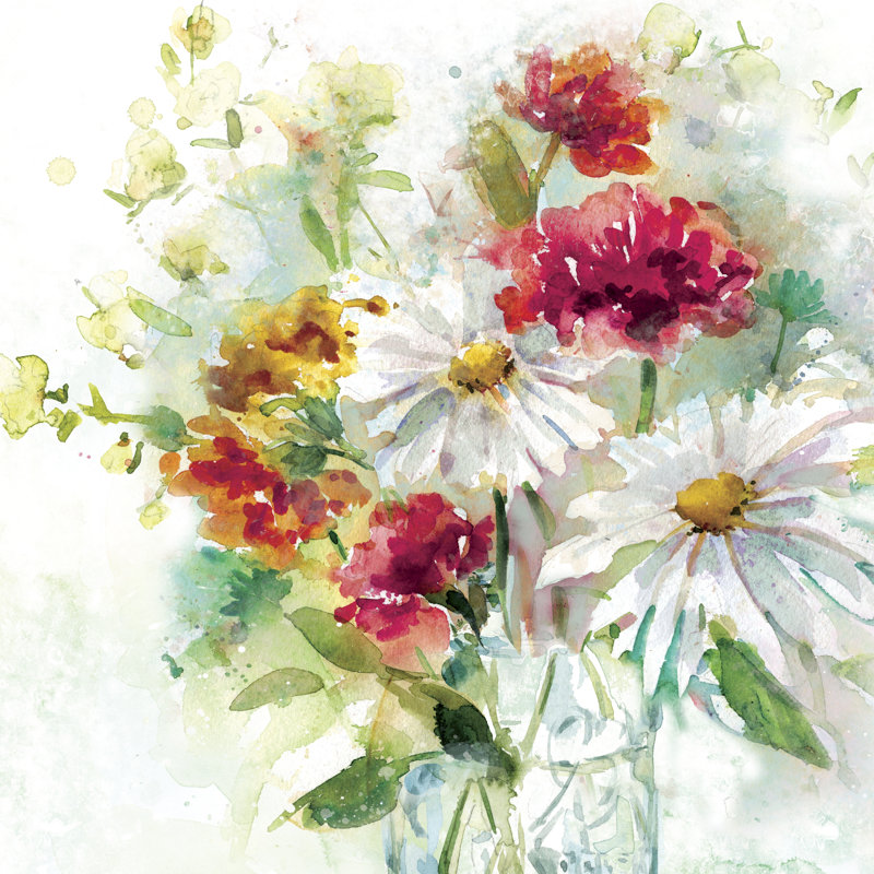 Garden Jar II by Elizabeth Franklin - Wrapped Canvas Painting, 51cm H x 51cm W