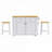 Kitchen Island with 2 Bar Stools, Power Outlet, Door Internal Storage Rack, Kitchen Storage Cart on 5 Wheels with Drop Leaf, 5 Open Side Racks, 2 Drawers,for Kitchen,Dining Room-1865359476