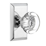 Studio Plate with Round Clear Crystal Door Knob