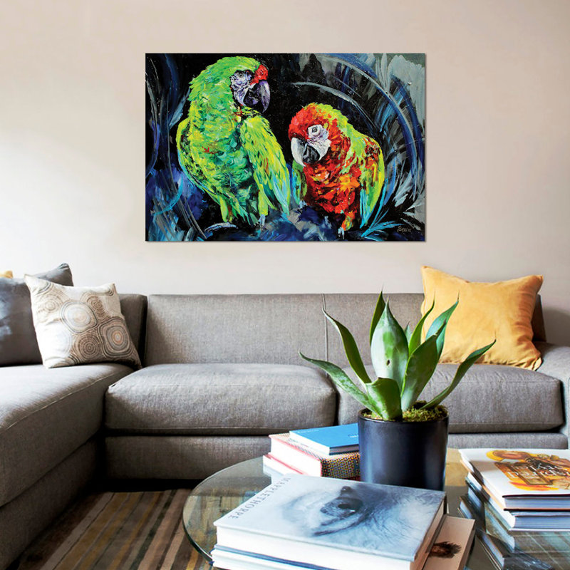 « caws », reproduction sur toile, H 18 po x l 26 po x P 1,5 po, Pas de tapis, Toile tendue