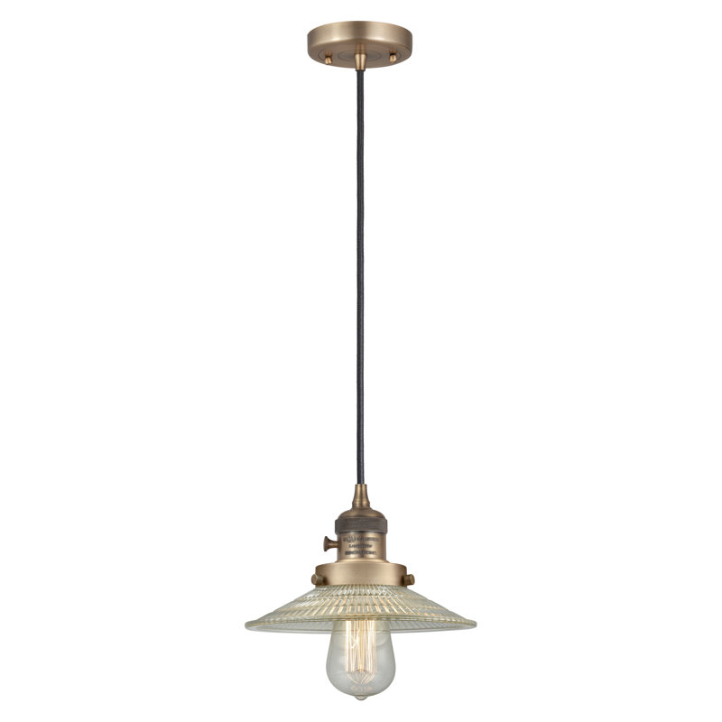 Franklin Restoration - Halophane - Mini-luminaire suspendu à cordon de 9 po - Interrupteur marche / arrêt - Ampoule DEL 