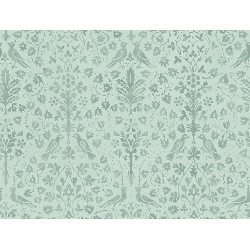 Yuki Osada Damask Wallpaper Double Roll, Green