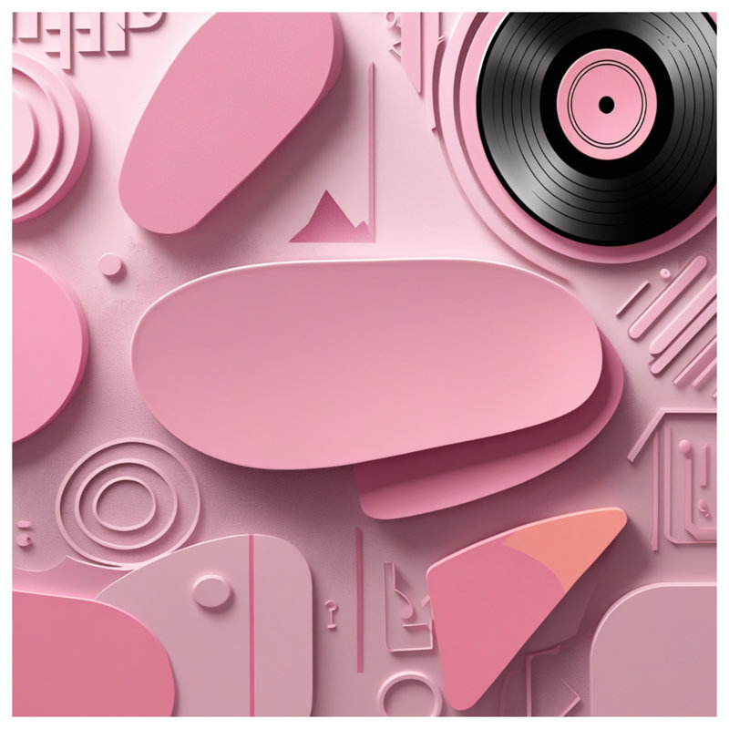 Pink Vinyl Record Abstract Blankets, 60in W x 80in H