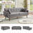 78'' Square Arms Sofa With Ottoman Tufted Upholstered Living Room Set-1807555708
