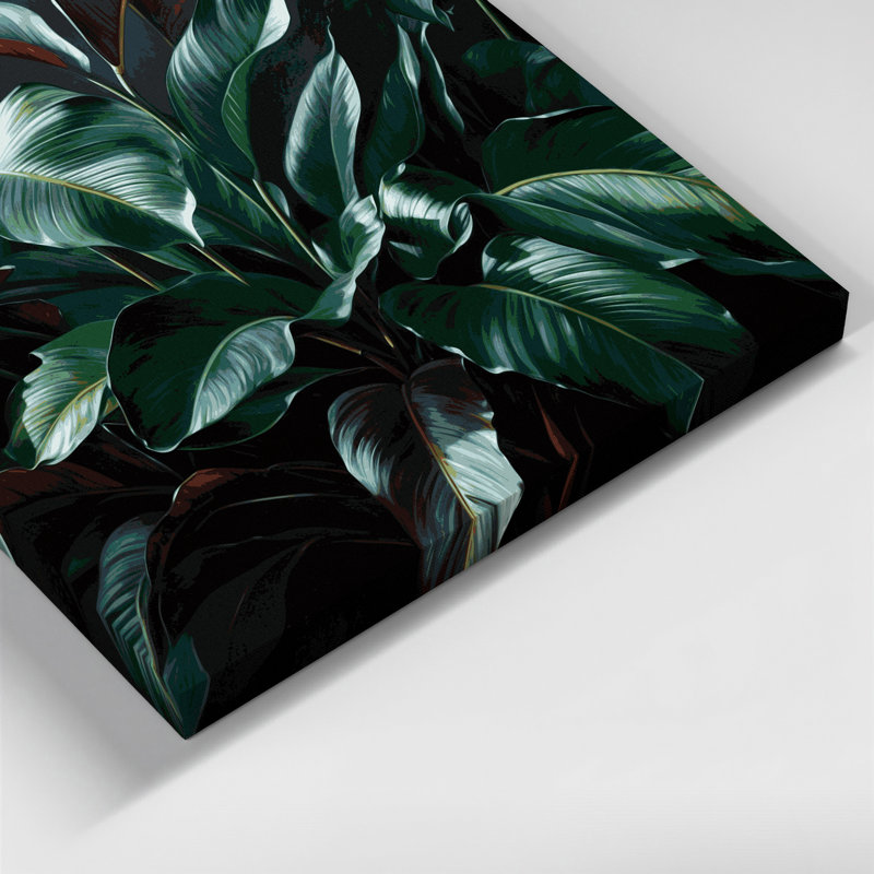 «Botanical Ti Plant», art mural sur toile verte, H 8 po x l 8 po