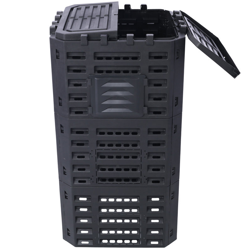 132 Gallon Large Compost Bin, Black, Recycled Plastic